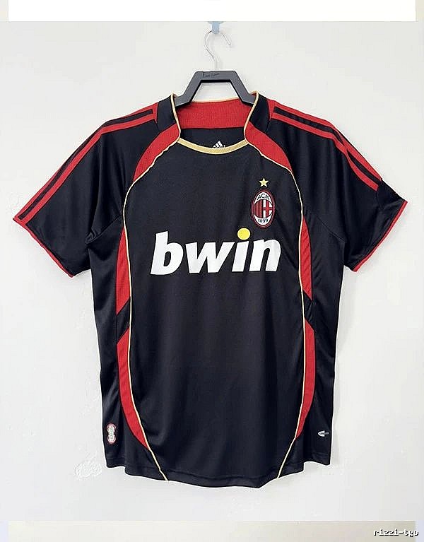AC Milan Relaxed Retro soccer jersey Red Black Striped with Designer-Inspired Detail