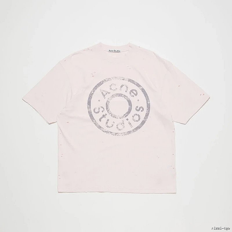 Acne Studios 2090-80 Pink Multicolor Pink Style Ac908041 Stockholm Logo T-Shirt Commuter Look