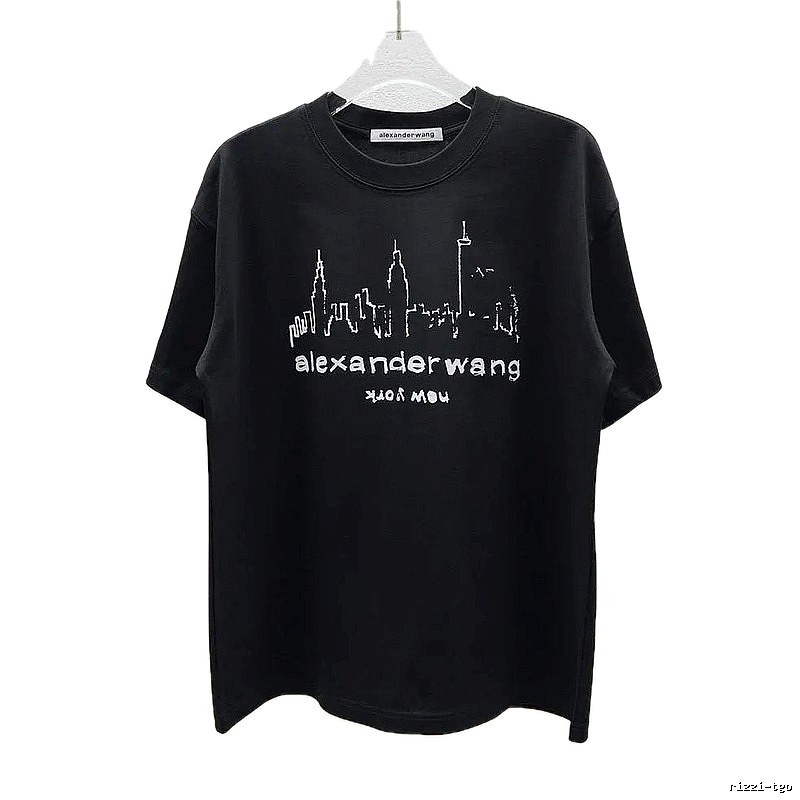 Alexander Wang Trendy & Cool Skyline Print Black T-Shirt