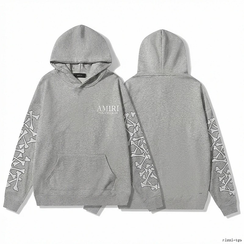 AMIRI gray hoodie with bone print