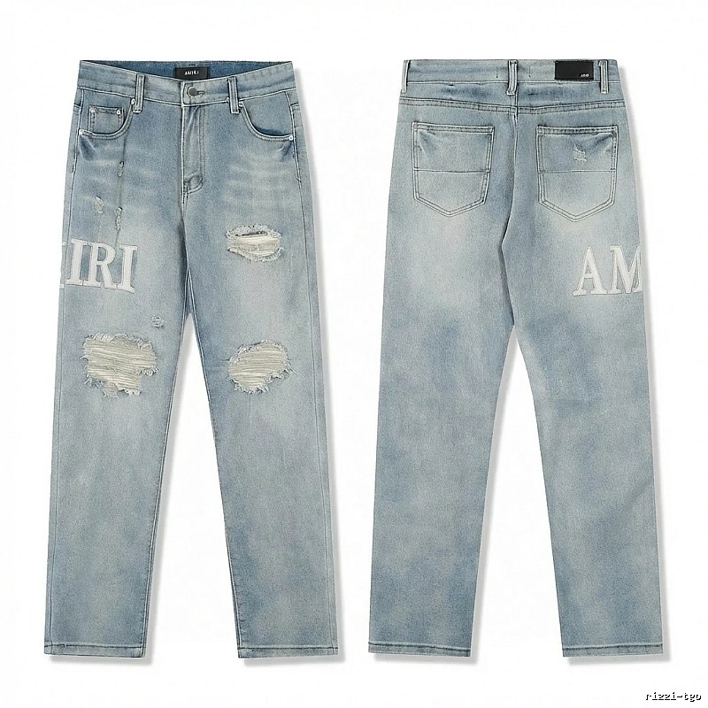 AMIRI Ripped Denim Blue Jeans