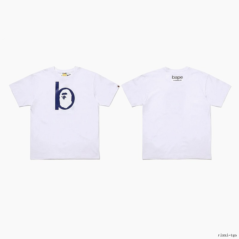Bape letter trendy white T-shirt