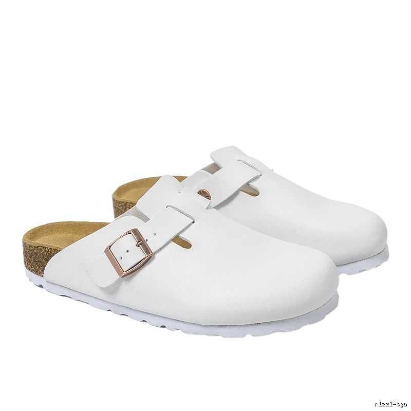 BIRKENSTOCK minimalist style white mule shoes