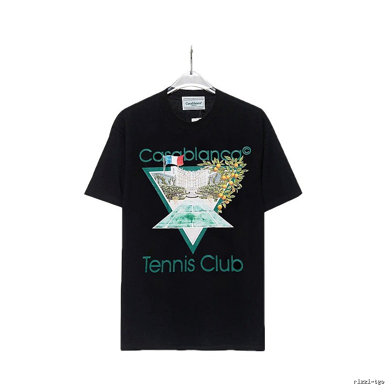 Casablanca - printed casual - style black T - shirt