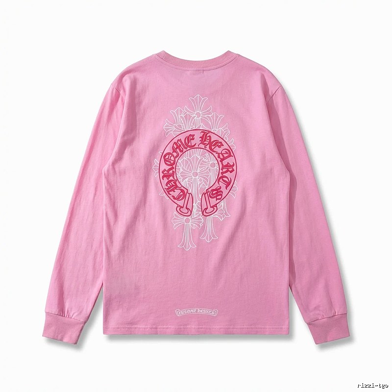 Chrome Hearts Printed Fashionable Pink Long-sleeved Shirt