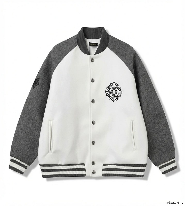 Chrome Hearts Retro Grey and White Collar Jacket