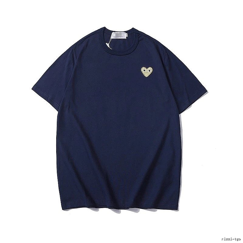 Comme des Garcons PLAY 2023-32 Blue Style 2332 Heart Logo T-Shirt Active Casual