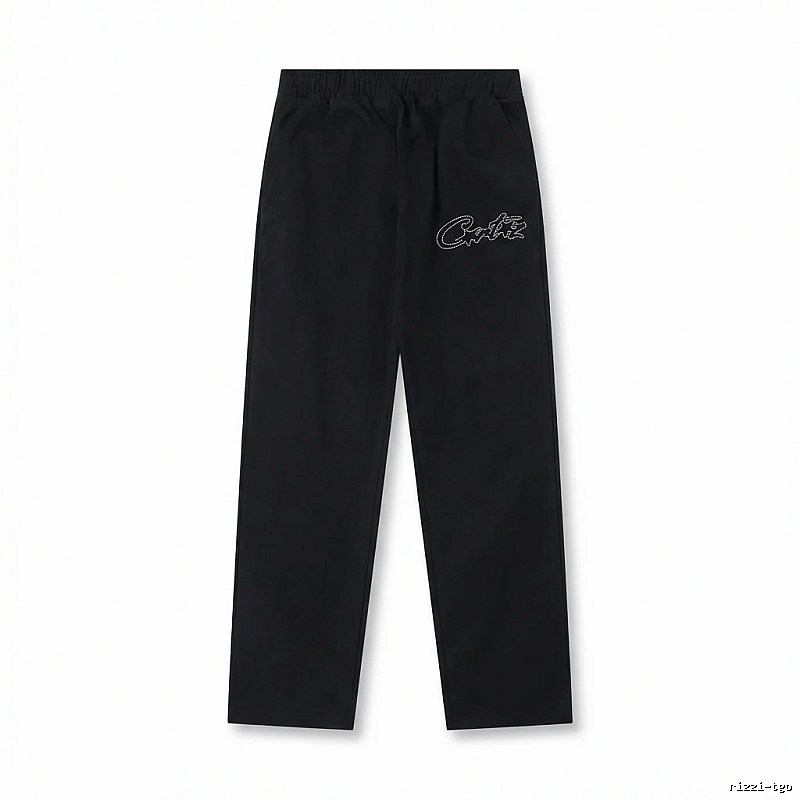 Corteiz minimalist style black long trousers