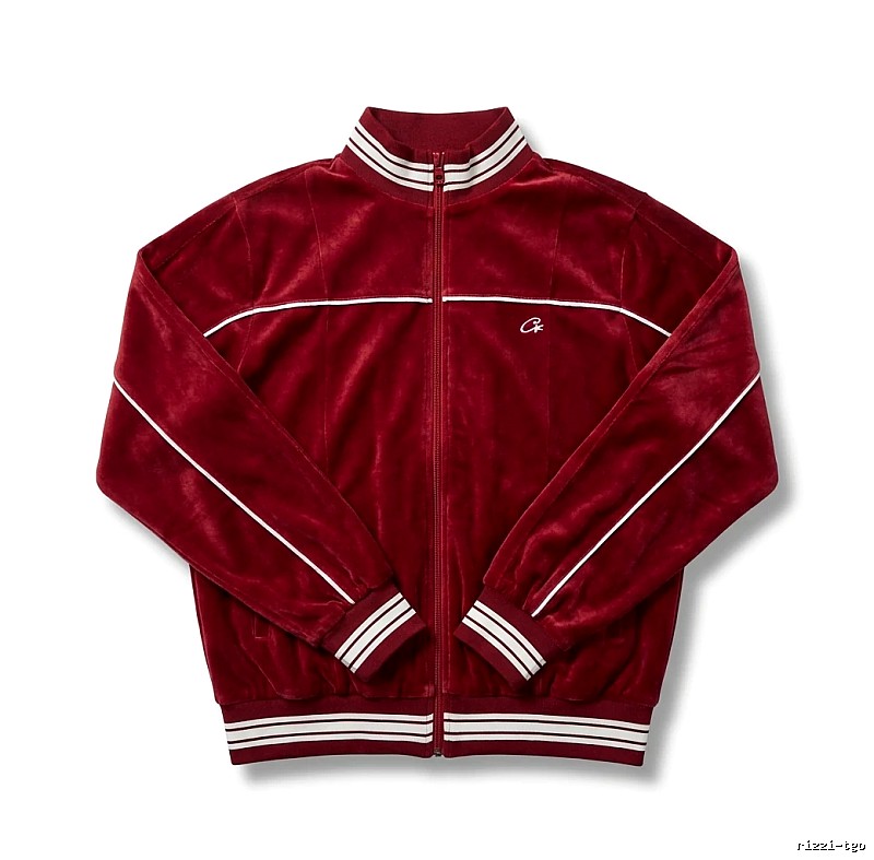 Corteiz retro-style burgundy jacket