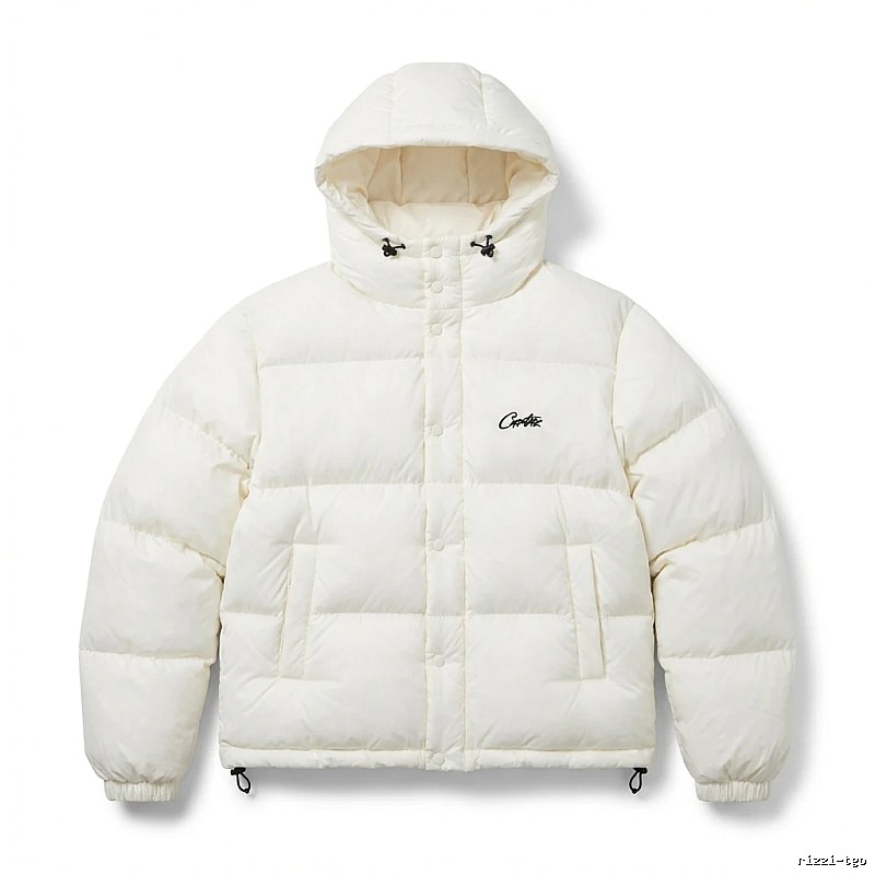 Corteiz trendy brand simple style white cotton-padded coat
