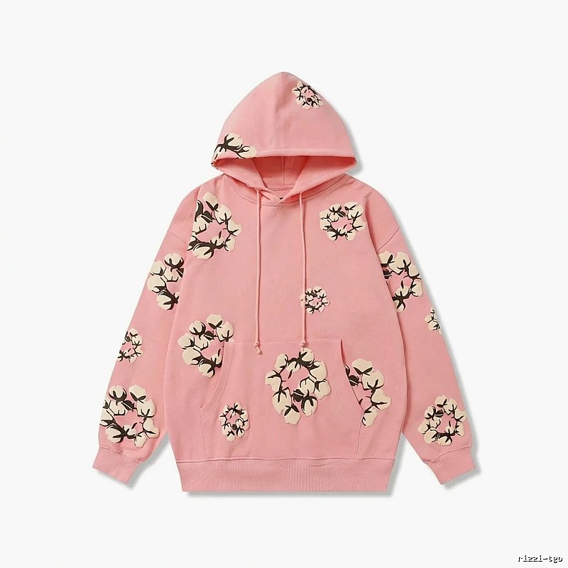 DENIM TEARS Floral Print Pink Hoodie