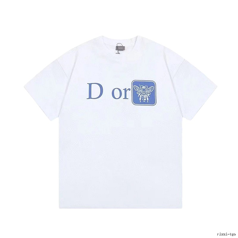 Dior Bee Print Casual Style White T-Shirt