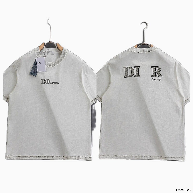 Dior Letter Print Vintage White T-shirt