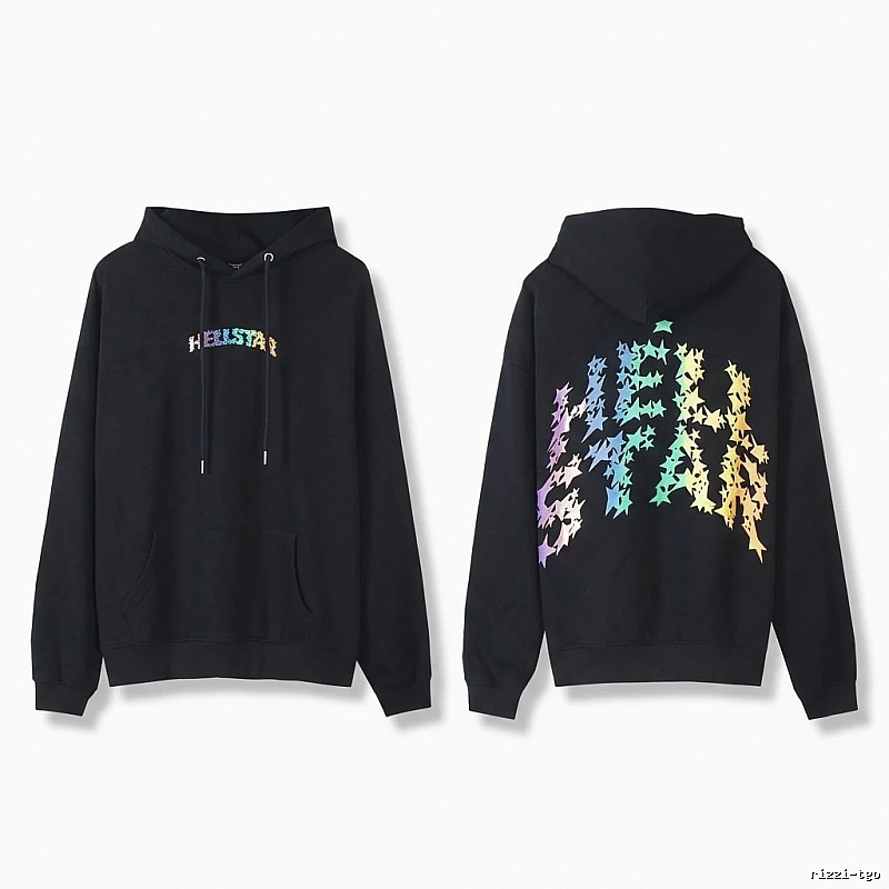 Hellstar Star Print Trendy and Cool Black Sweatshirt
