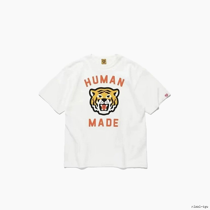 HUMAN MADE Tiger Head Vintage Japanese Style White Short-sleeve T-shirt