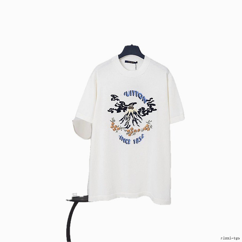 Louis Vuitton Mountain Peak Print Casual Style White T-Shirt