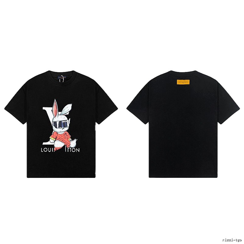 Louis Vuitton Year of the Rabbit Collection Street Style Black T-Shirt