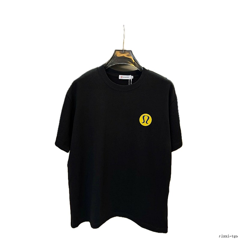 lululemon Printed Casual Style Black Short Sleeve T-Shirt