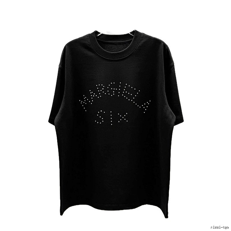 Maison Margiela MM6 Trendy & Cool Black Rhinestone-Embellished T-Shirt