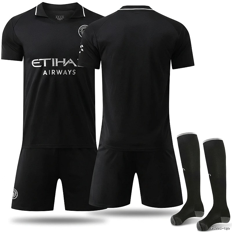 MCFC Black Sporty Style Jersey