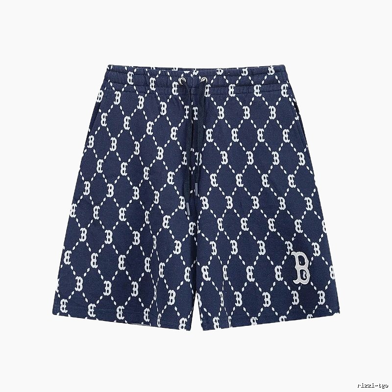MLB full-print style navy blue shorts