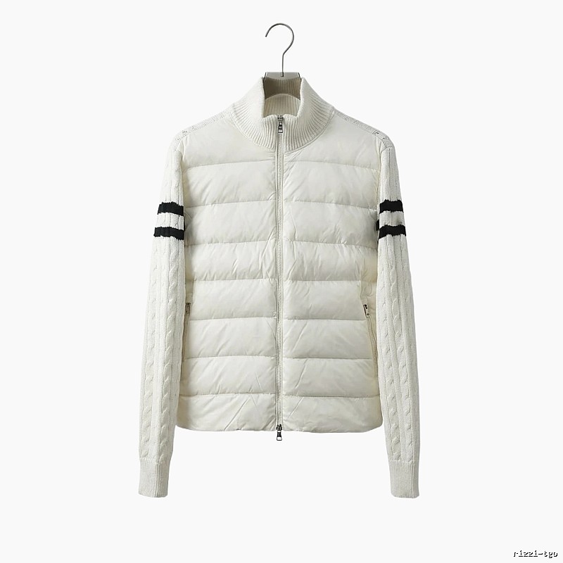 Moncler knitted and spliced windproof white down jacket