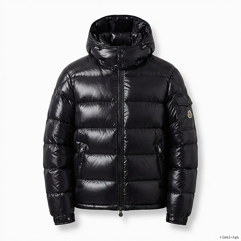 Moncler shiny black down jacket