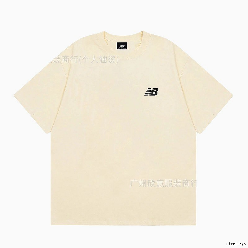 New Balance Casual Minimalist Beige Short-sleeve T-shirt
