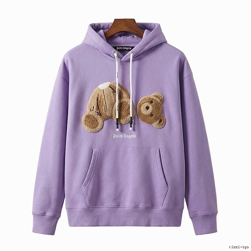 Palm Angels Bear Trend Brand Light Purple Sweatshirt