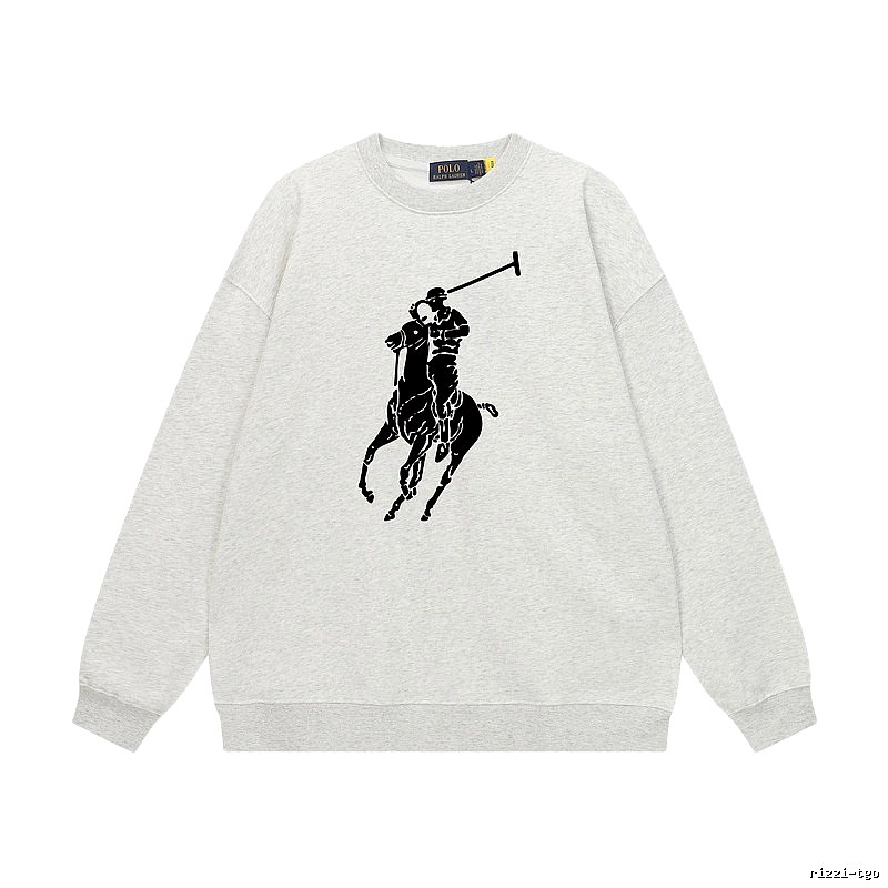 Ralph Lauren Polo Retro - style Light Gray Sweatshirt