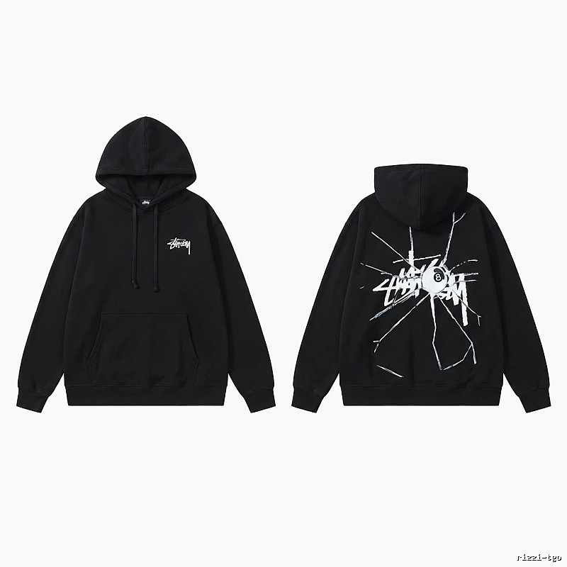Stussy dark style black hoodie