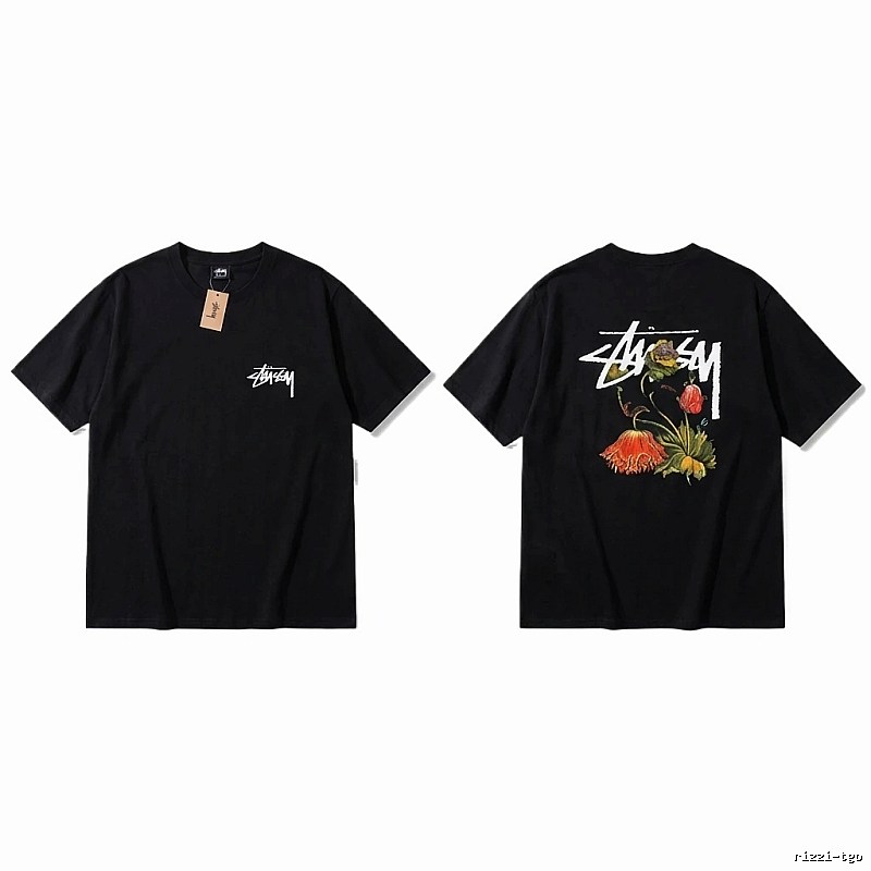 Stussy Floral Style Black T-shirt