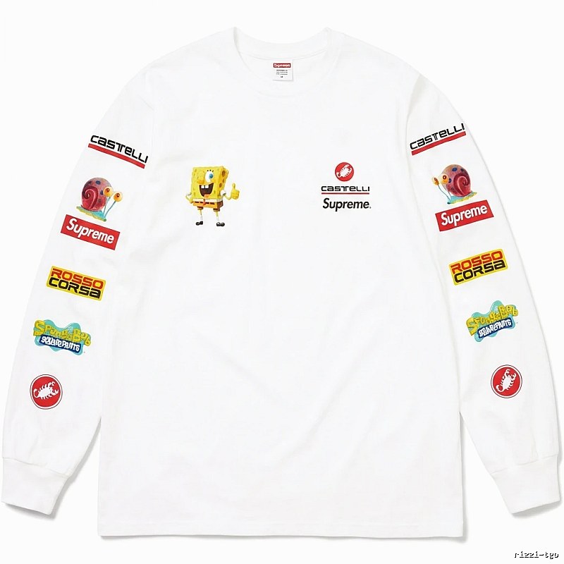 Supreme cartoon trendy white sweatshirt