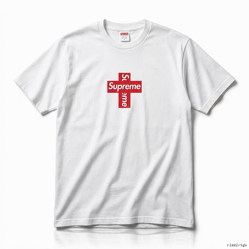 Supreme Cross Trend Brand White T-shirt