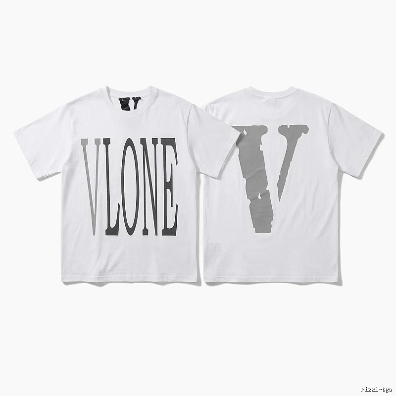 Vlone letter print simple white T-shirt