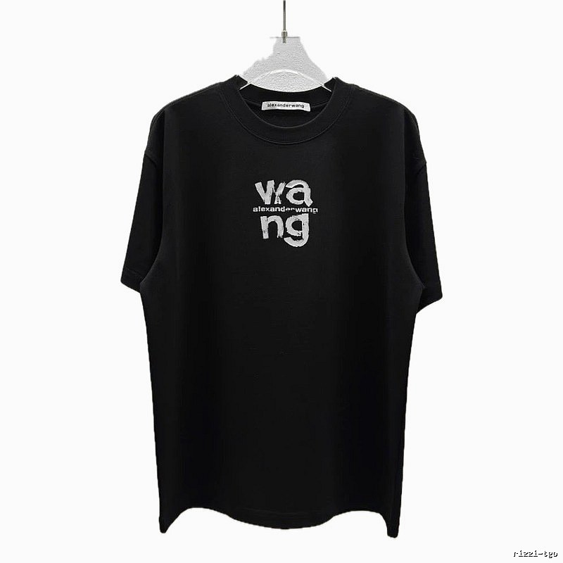 Alexander Wang Letter Print Cool Black T-Shirt