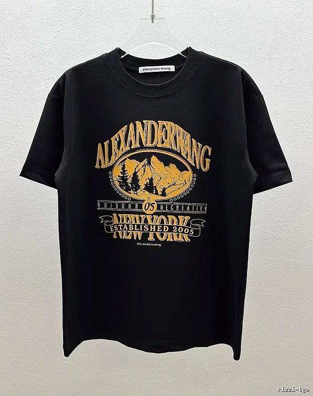 Alexander Wang Vintage-style Printed Black T-Shirt