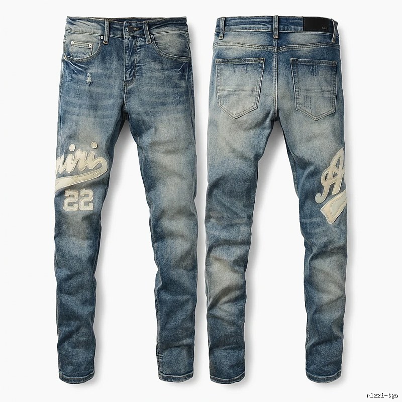 AMI letter-printed jeans