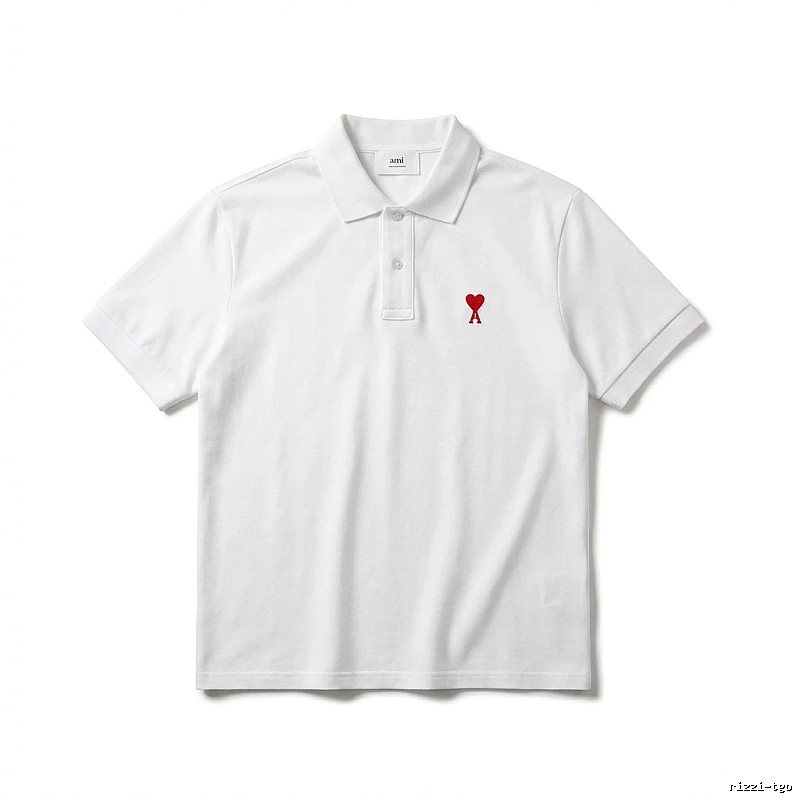 AMI Love Simple White Polo Shirt