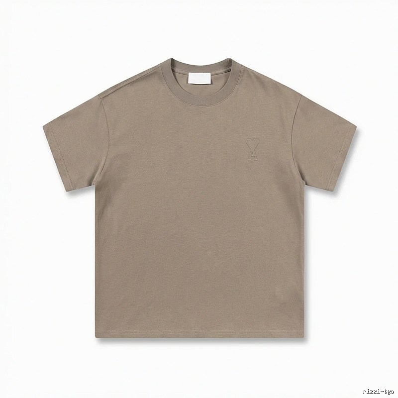 AMI minimalist style khaki T-shirt