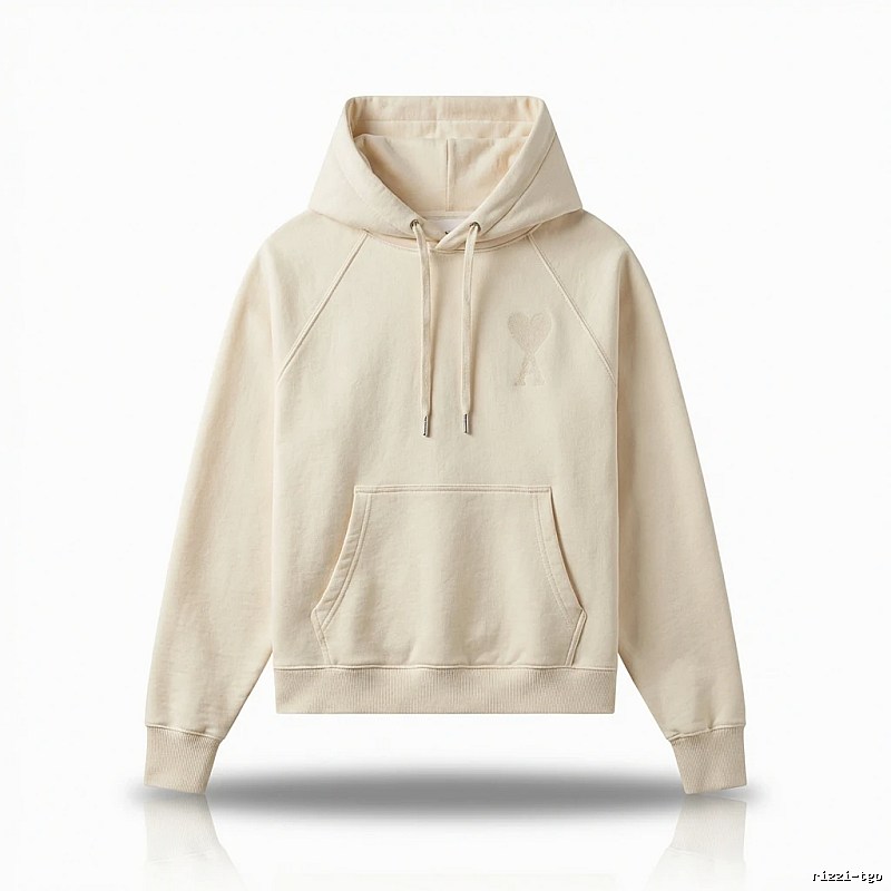AMI simple and casual style off-white hoodie