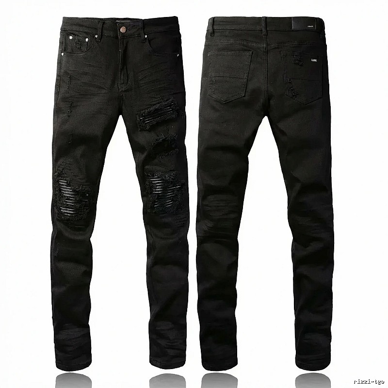 AMI Trendy Black Pants with Holes