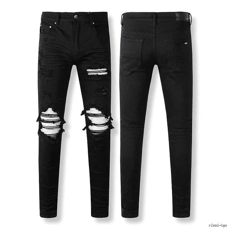 AMI trendy brand black jeans with holes