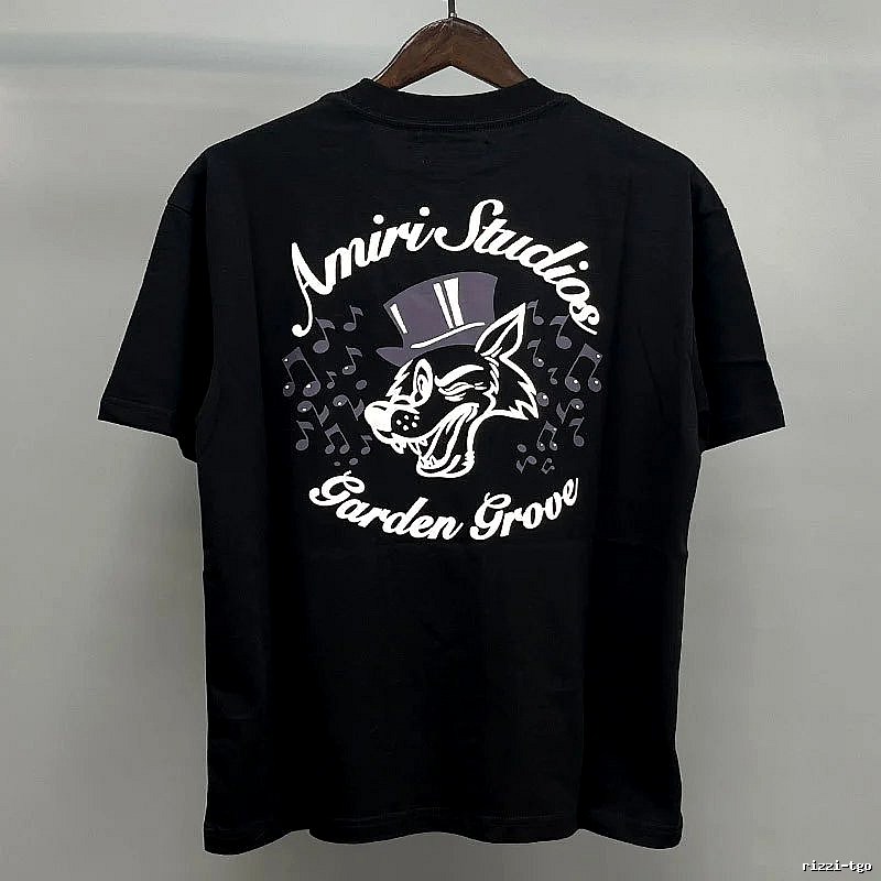 Amiri Black White Records Graphic T-Shirt Sport Casual