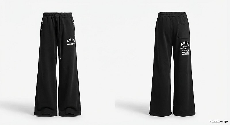 AMIRI Letter Print Casual Black Pants