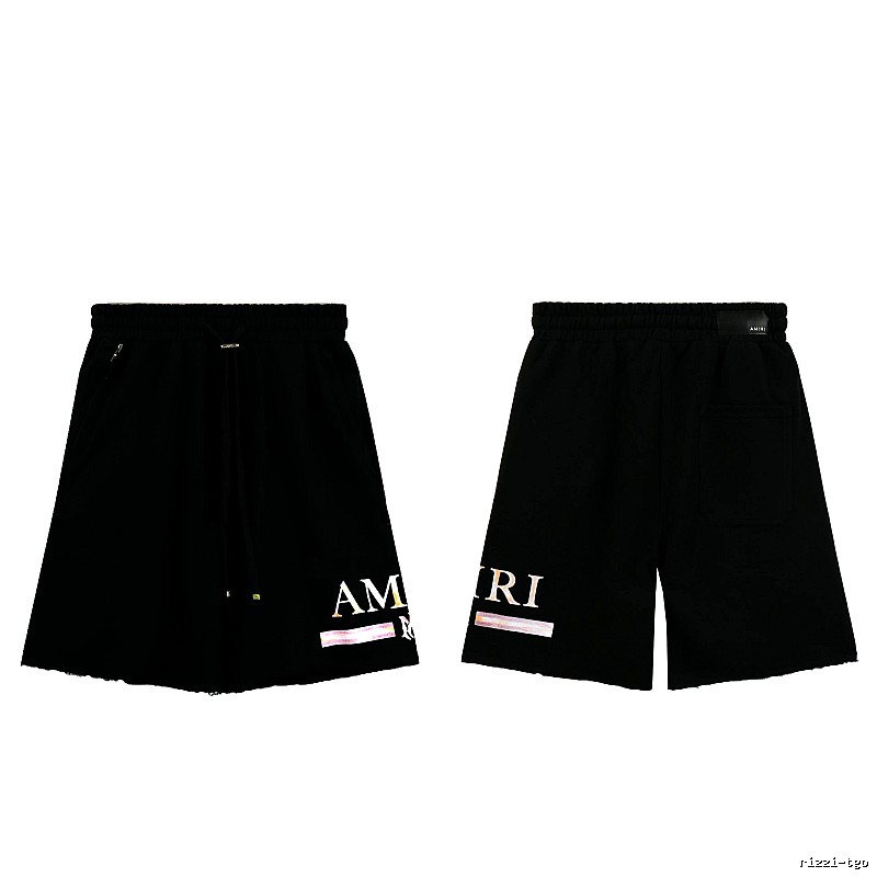 AMIRI Letter Print Street Style Black Shorts