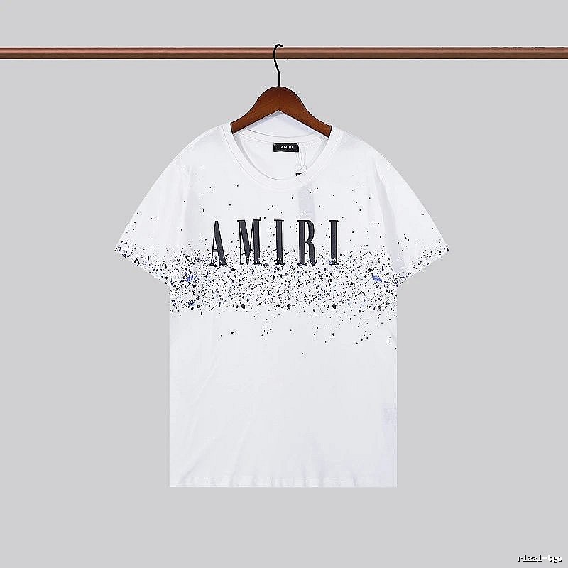 Amiri Logo Detail Graphic T-shirt White Blue Amiri with Relaxed Feel