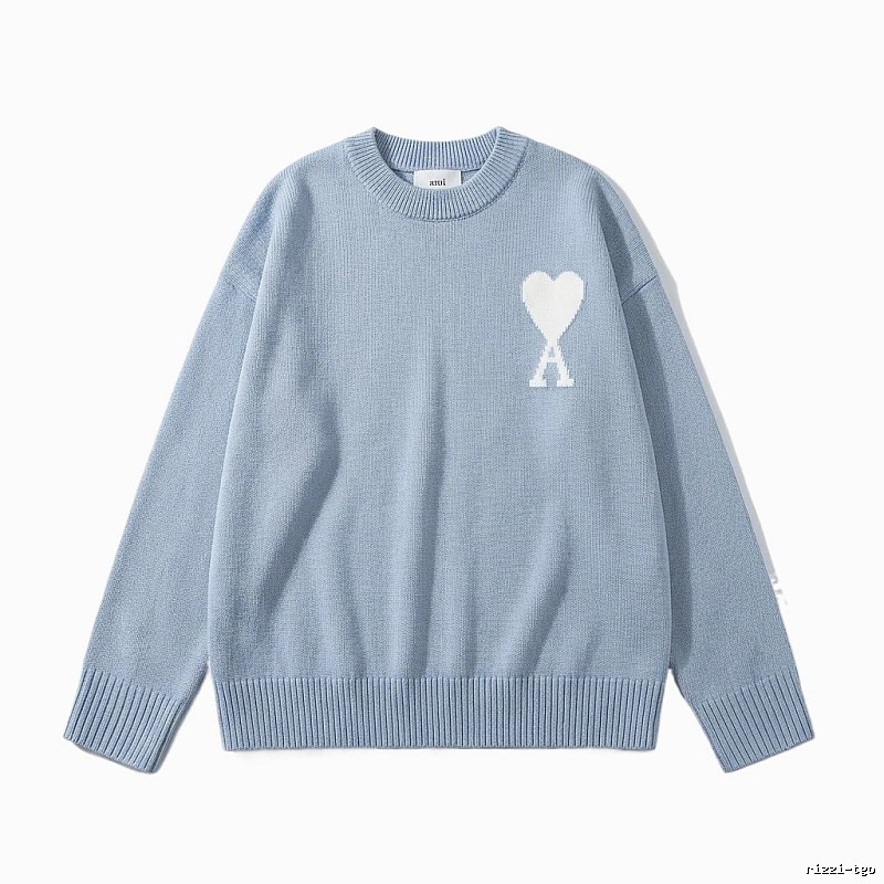 AMIRI Love Simple Style Blue Sweater