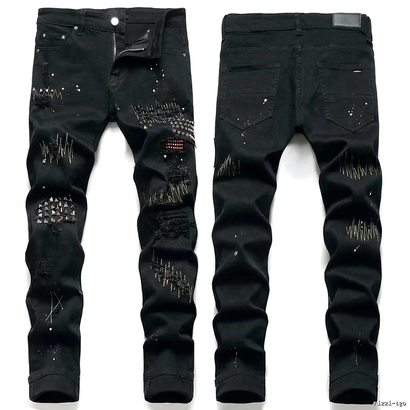 AMIRI Ripped Trendy Black Pants