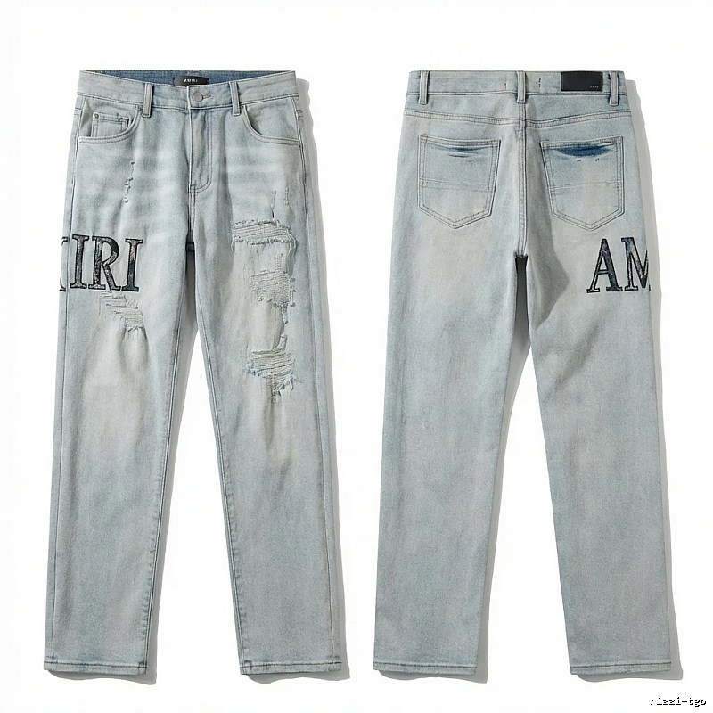 AMIRI ripped trendy light blue jeans